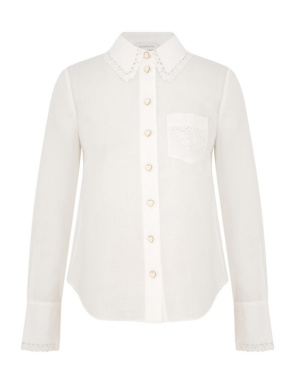 Crush Ramie Embroidered Shirt