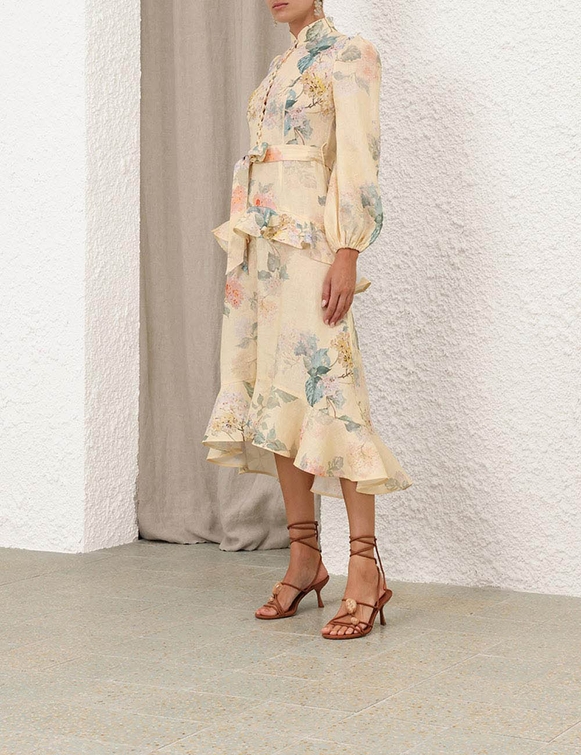 Illuminate Peplum Midi Dress