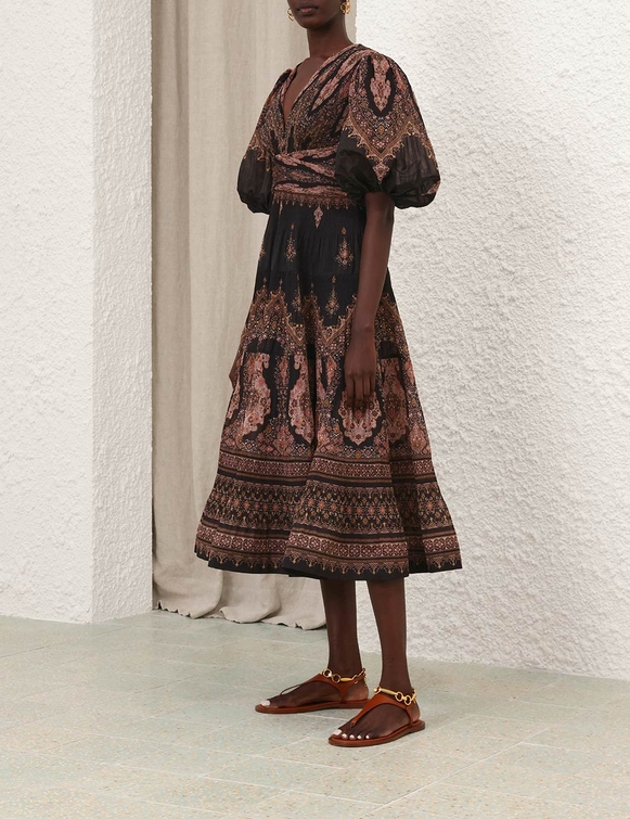 Pleated Midi Dress
