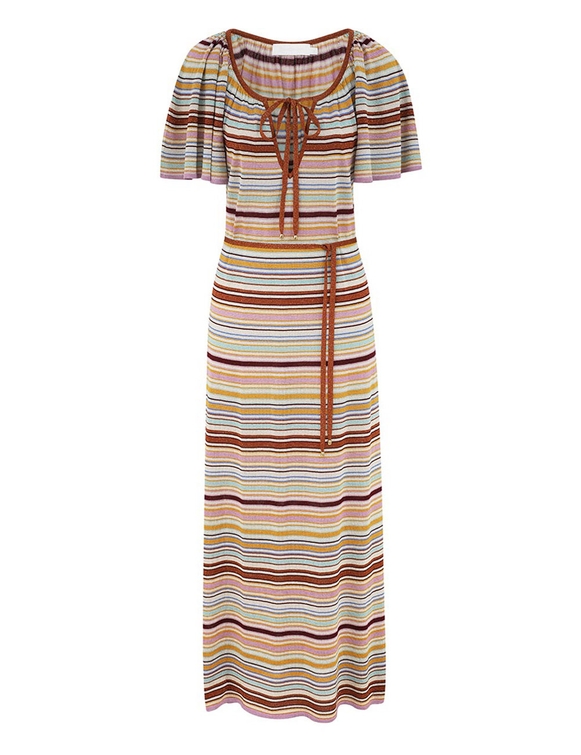 Tallow Metallic Stripe Dress