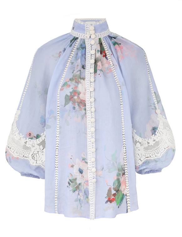 Everley Lace Trim Blouse