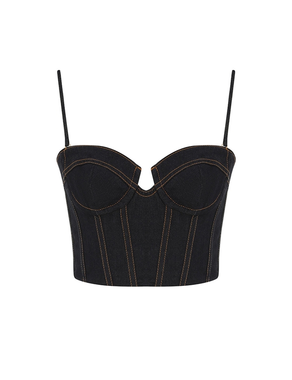 Crush Denim Corset Top