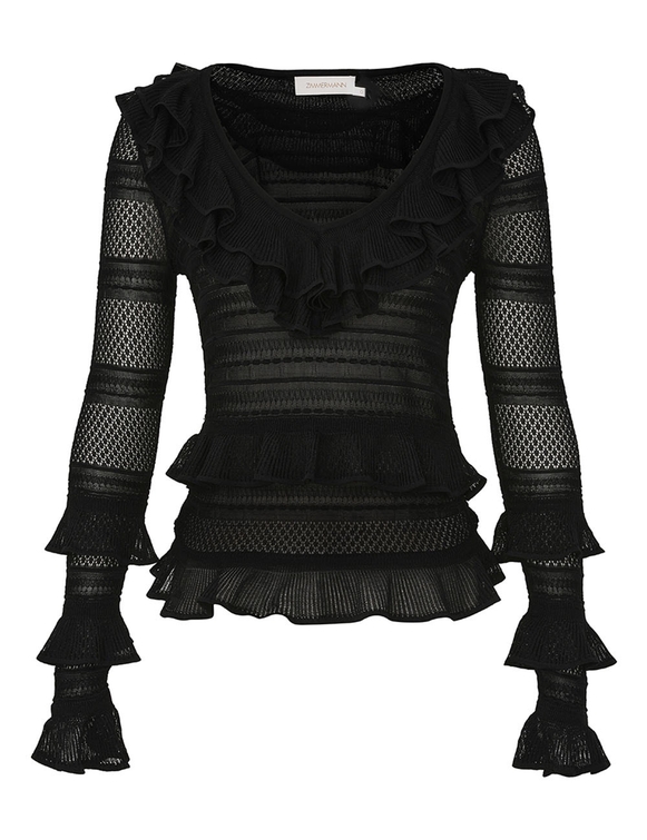 Crush Frilled V-neck Top