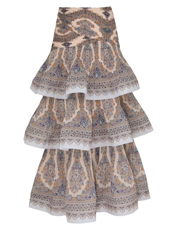 Tiered Pleated Skirt
