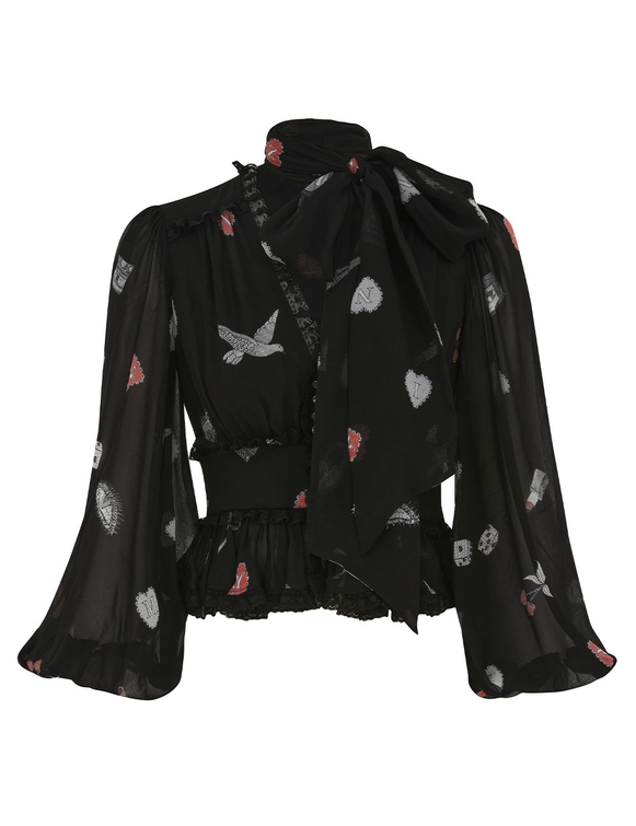 Crush V Neck Lace Blouse