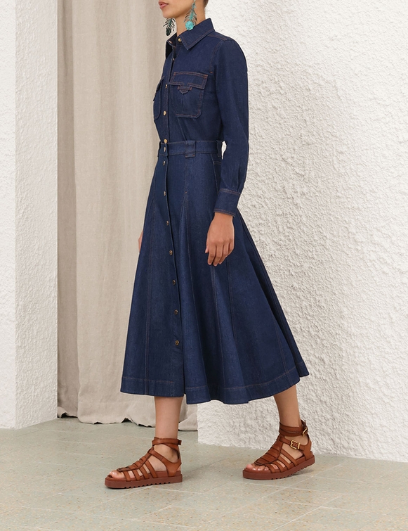 Denim Flare Skirt