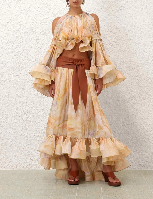 Balance Flounce Maxi Skirt