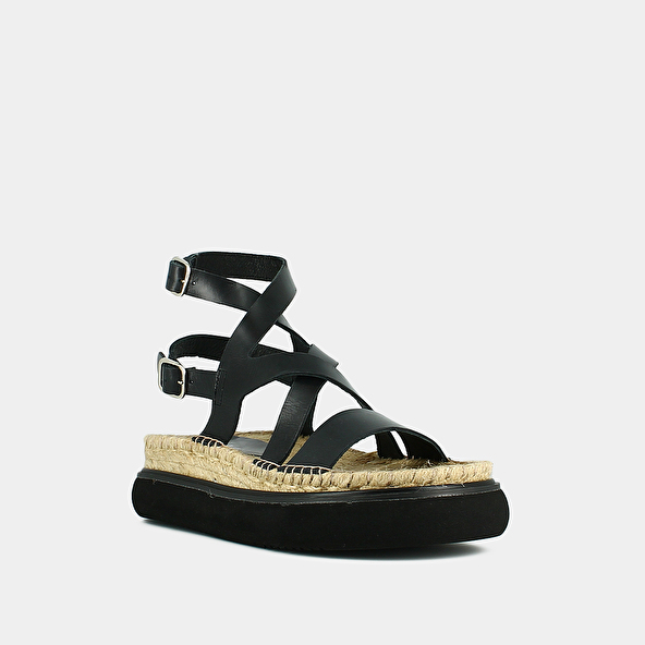 CROSS-STRAP PLATFORM SANDALS