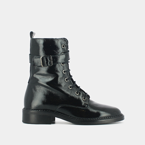 LACE-UP BOOTS WITH SIDE BUCKLE
