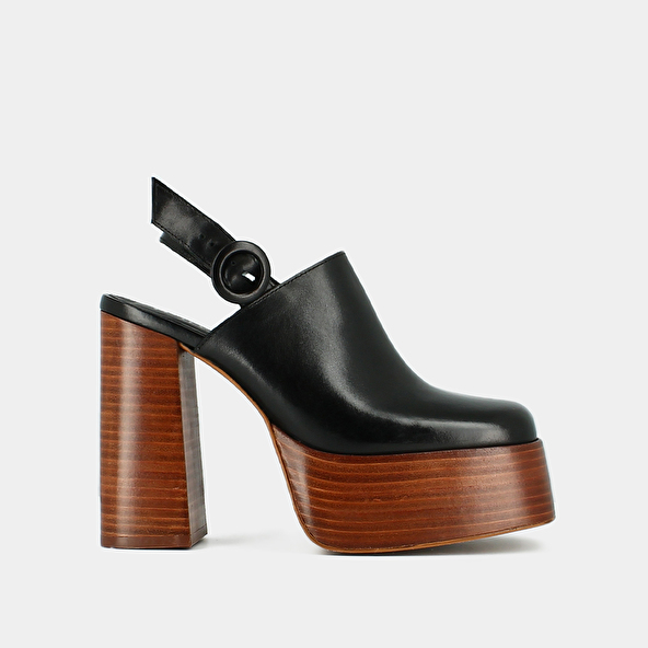 PLATFORM MULES WITH SQUARE TOE