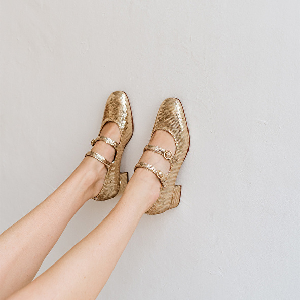 BABIES WITH DOUBLE BUCKLES AND HEEL