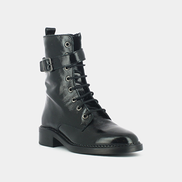LACE-UP BOOTS WITH SIDE BUCKLE