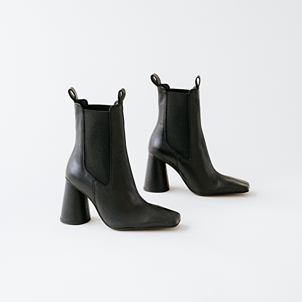 HIGH HEEL BOOTS, ELASTIC AND SQUARE TOE