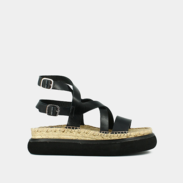 CROSS-STRAP PLATFORM SANDALS