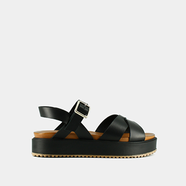 PLATFORM SANDALS WITH INTERTWINED STRAPS