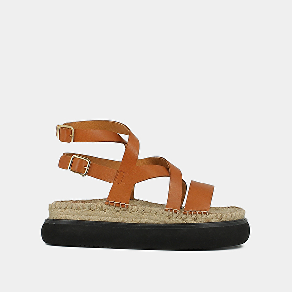 CROSS-STRAP PLATFORM SANDALS