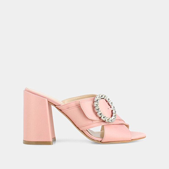 PINK TEXTILE MULES