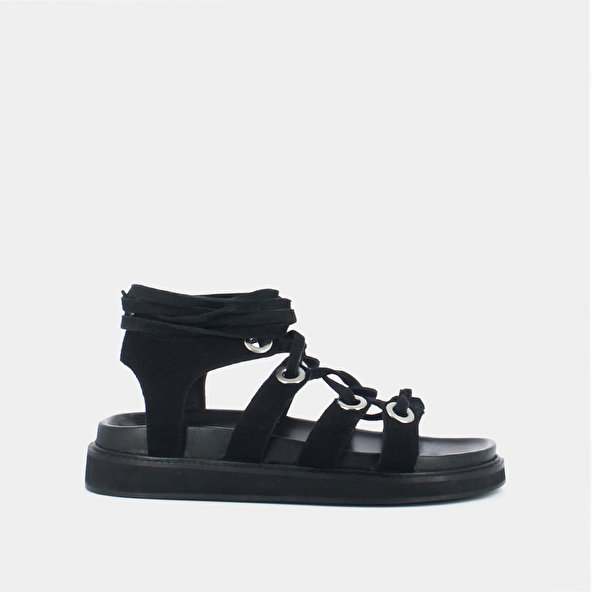SANDALS WITH INTERLOCKING STRAPS AND RINGS