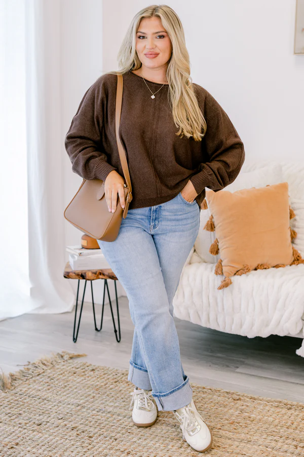 Anywhere We Go Sweater, Heather Brown