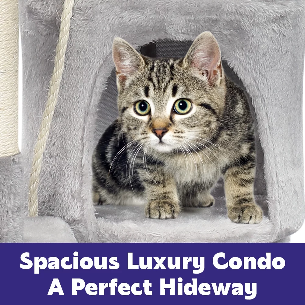 Cat Tree with Condo and Scratching Pad Tower 44.09