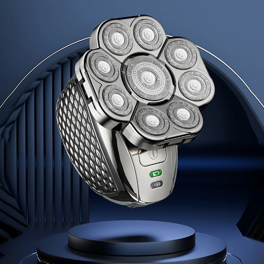 9-Head Precision Electric Skull Shaver for Men - Cordless, Waterproof, Wet/Dry Use - Effortless Bald & Head Shaving - Perfect Fathers Day & Holiday Gift