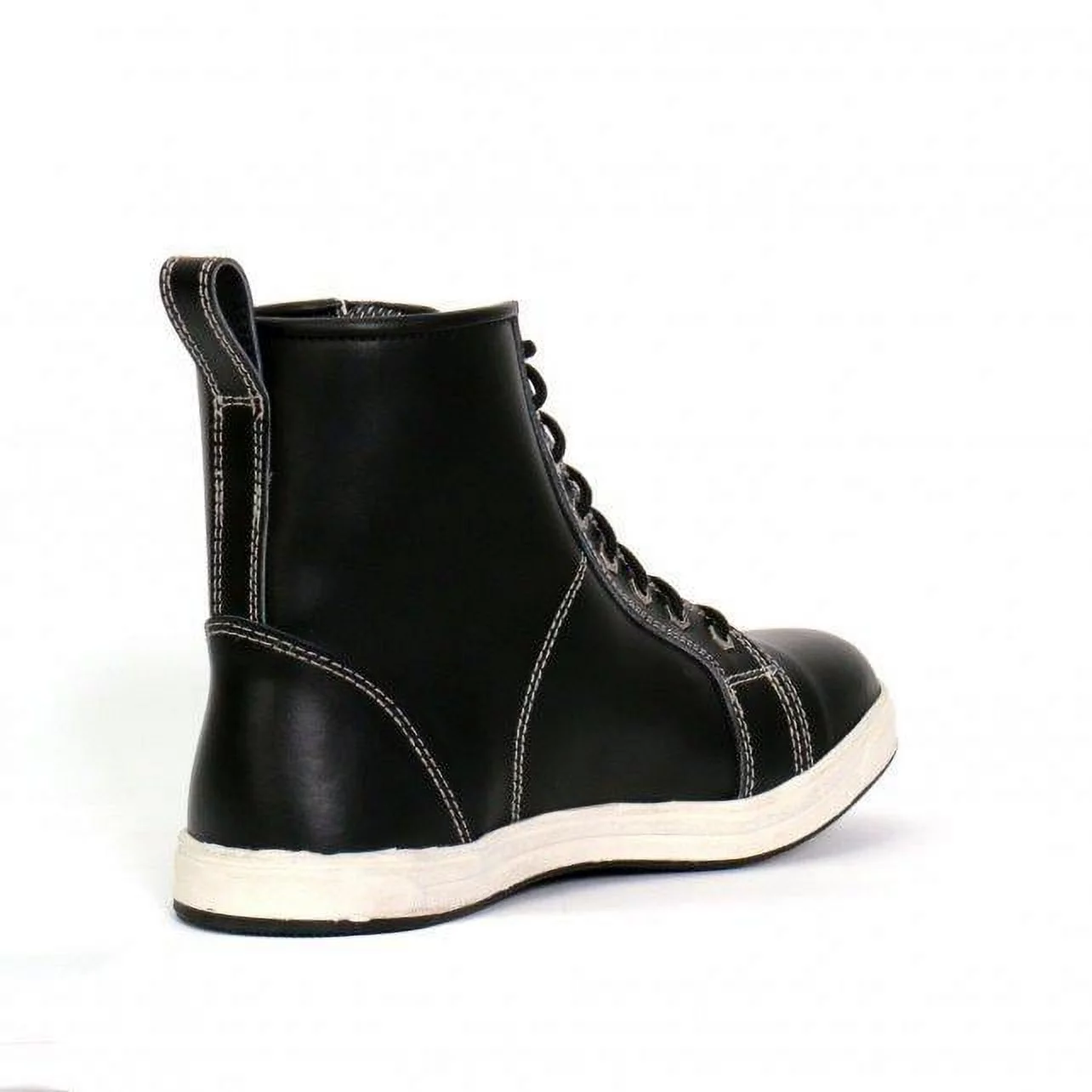 Hot Leathers BTM1014 Men's Black and White Leather 6-inch Riding Sneaker 9.5