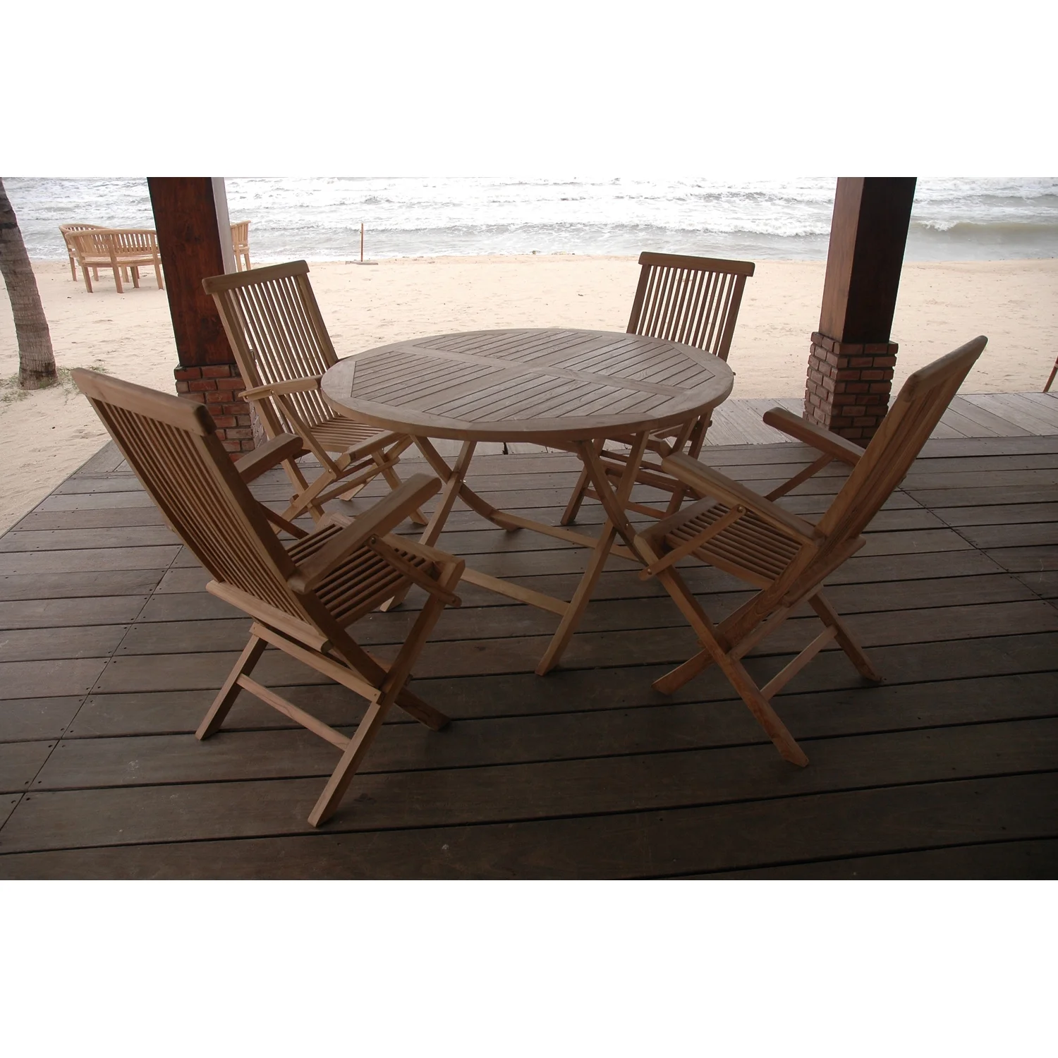 Maykoosh Bahama Antique Folding Armchair 5-Pieces Dining Set