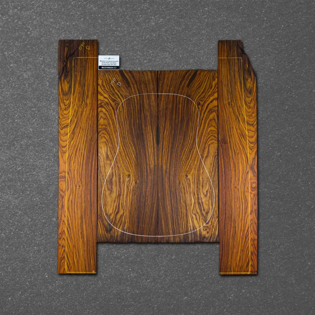 Mexican Cocobolo Acoustic Guitar Back and Sides Dreadnought (DT) Set. – MCDT000624-3.3