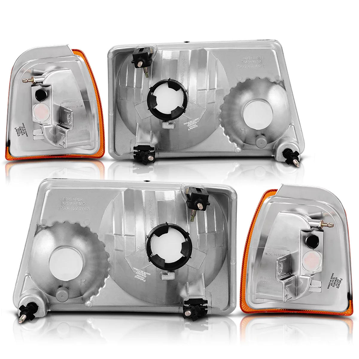 LEDKINGDOMUS For 2001-2011 Ford Ranger Headlights Replacement 01-11 Chrome Headlamp Assembly