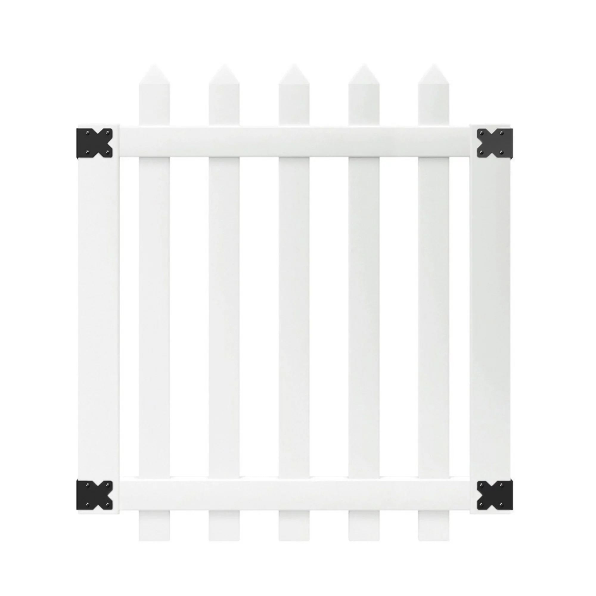 Outdoor Essentials Glendale 4 ft. x 42 in. White Vinyl Pointed Picket Fence Gate