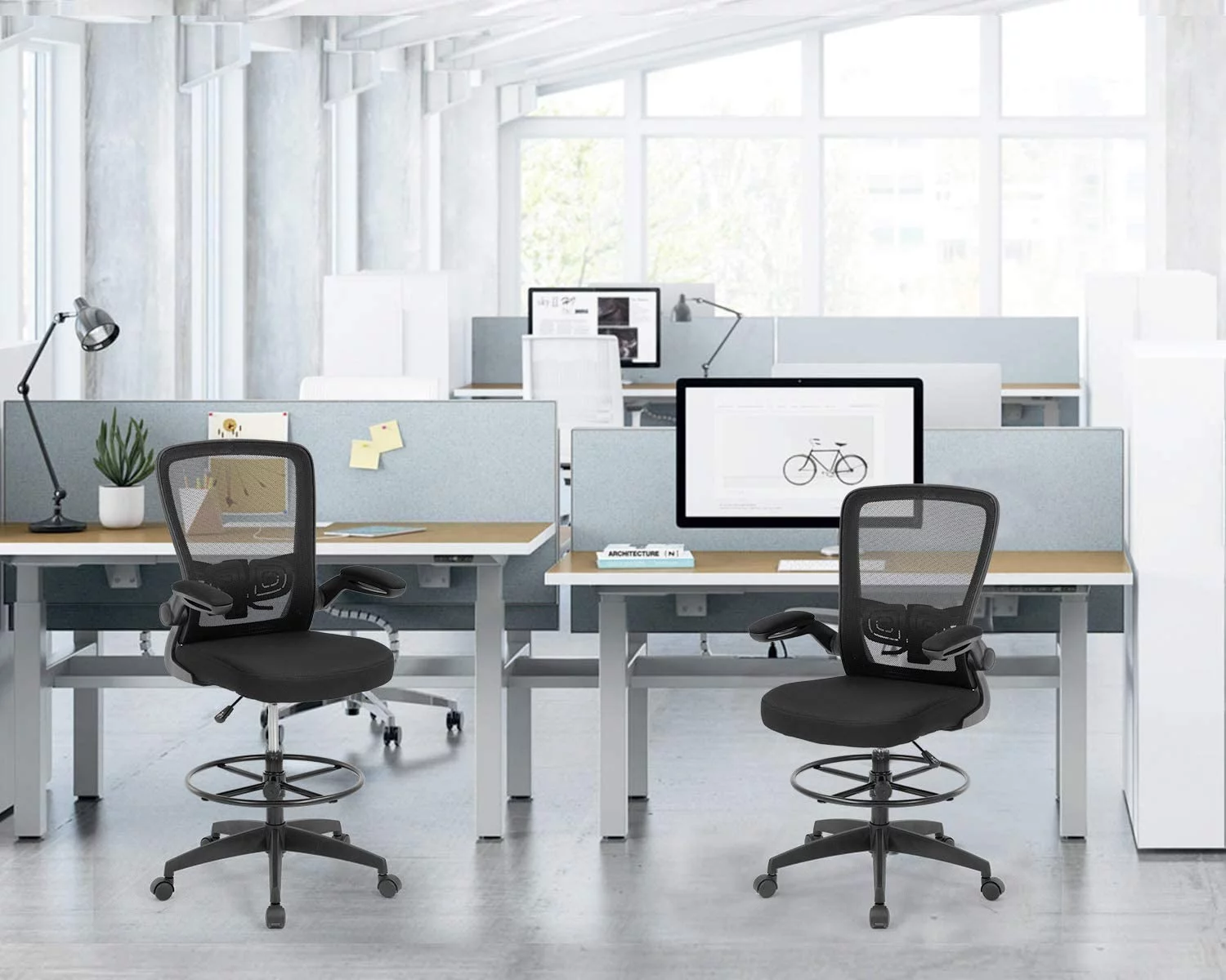 BestOffice Executive Chair with Adjustable Height & Swivel, 250 Ib. Capacity, Black