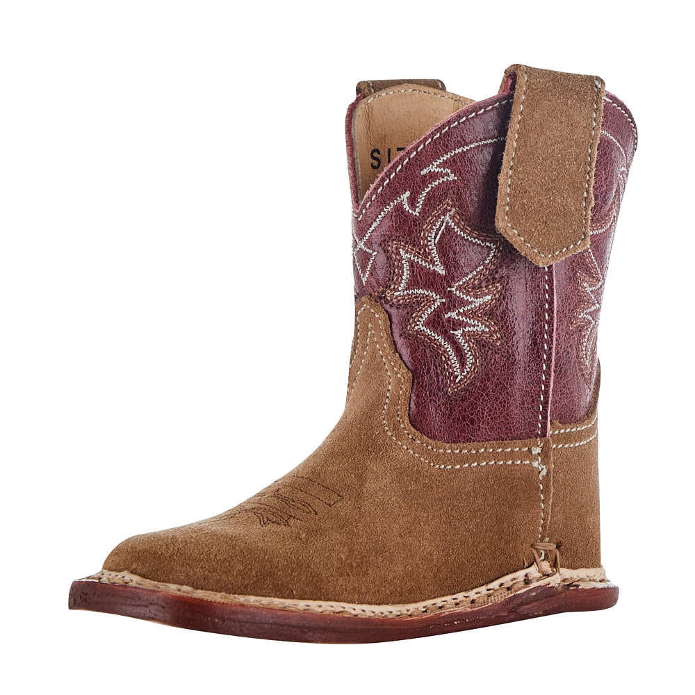Roper Footwear Boys NRS Exclusive Infant  Suede Vamp Red Shaft Boot 4 Tan