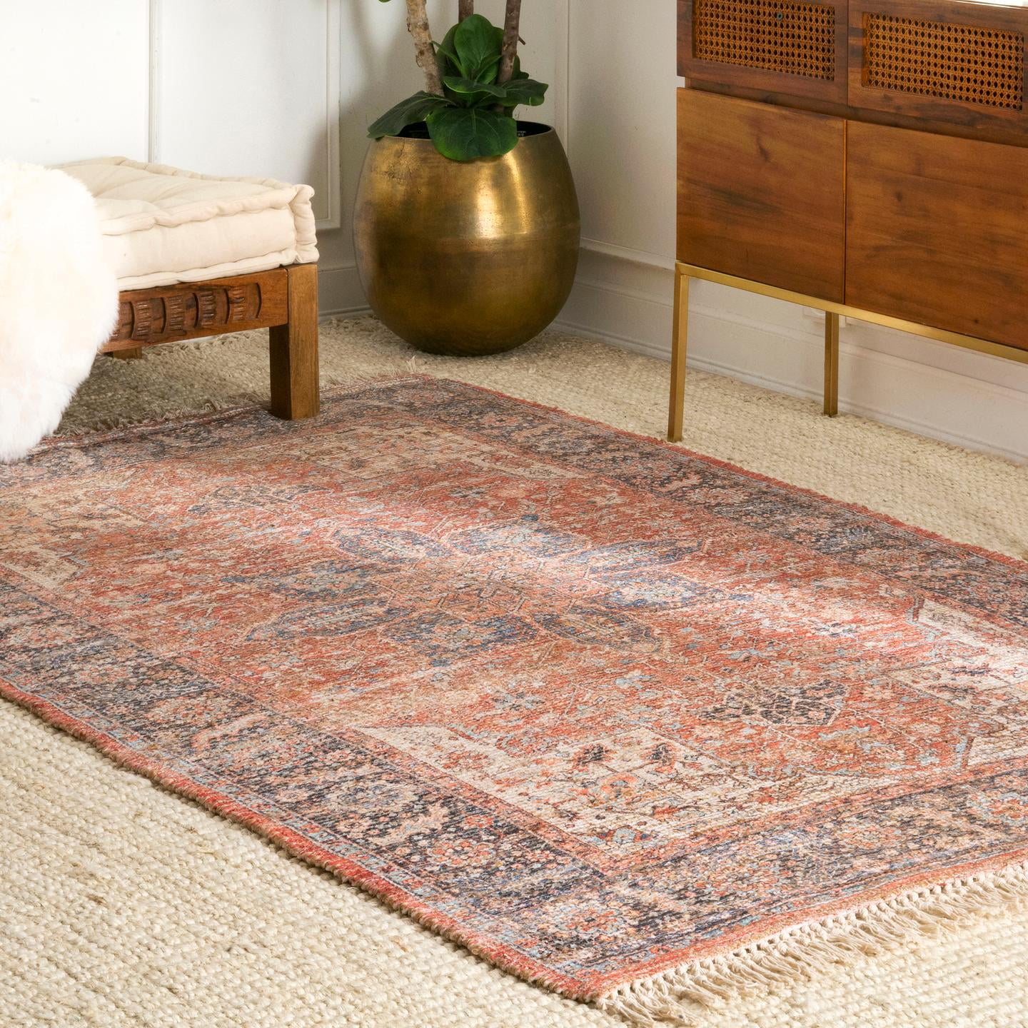 nuLOOM Luster Medallion Jute Area Rug, 5' x 8', Multi