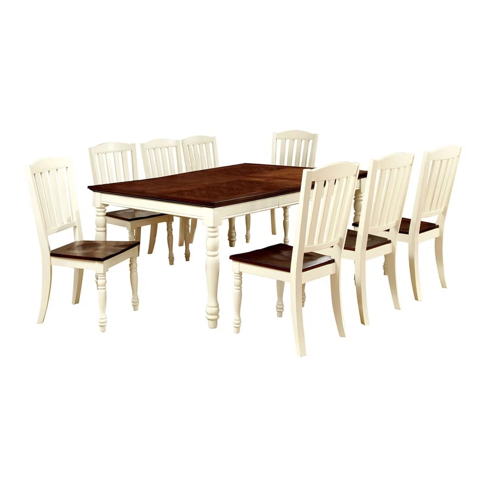 Furniture of America Gossling 9-Piece Wood Extendable Dining Set in White