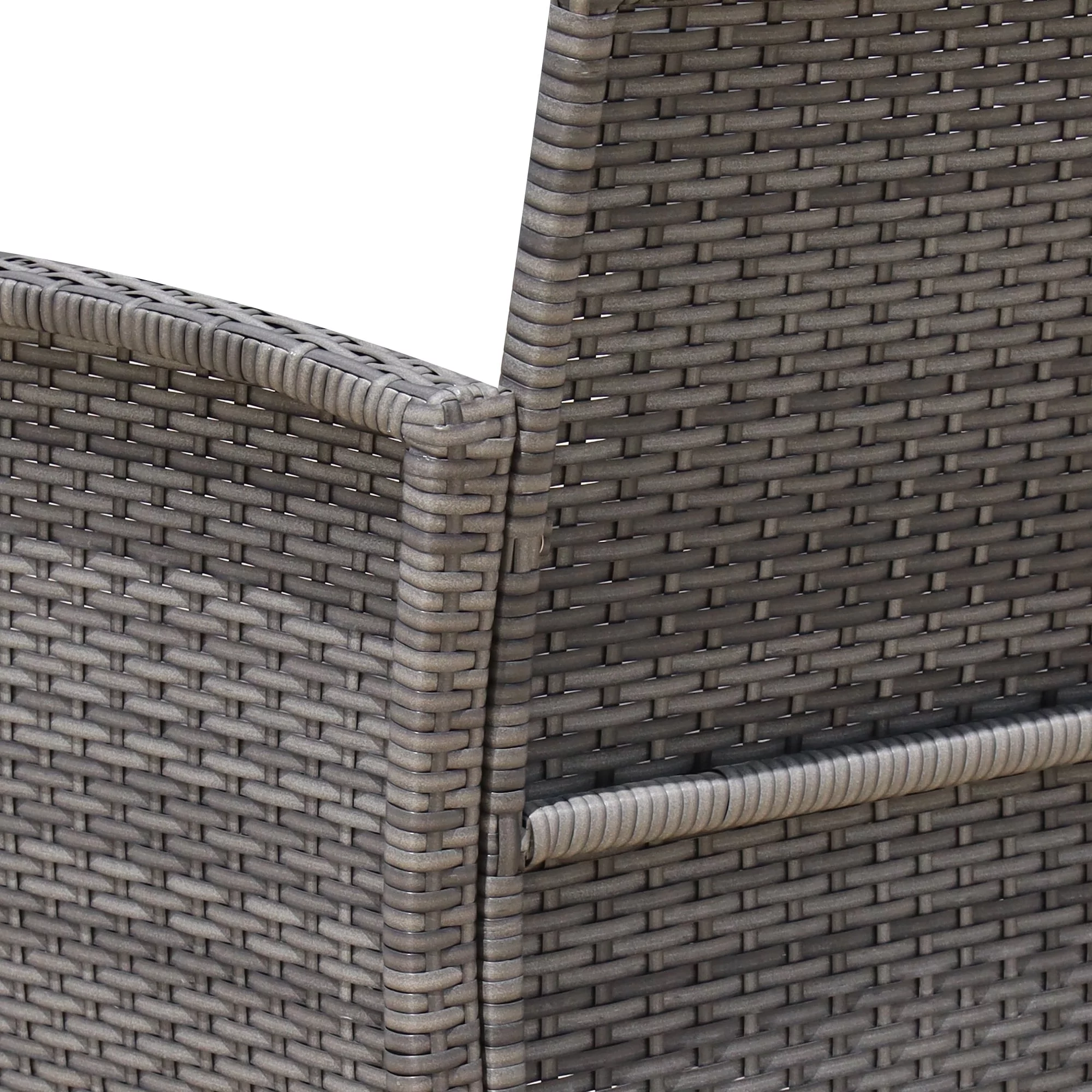 Outsunny 3pc Patio Furniture Set, Cushioned Wicker Chairs & Table, Green