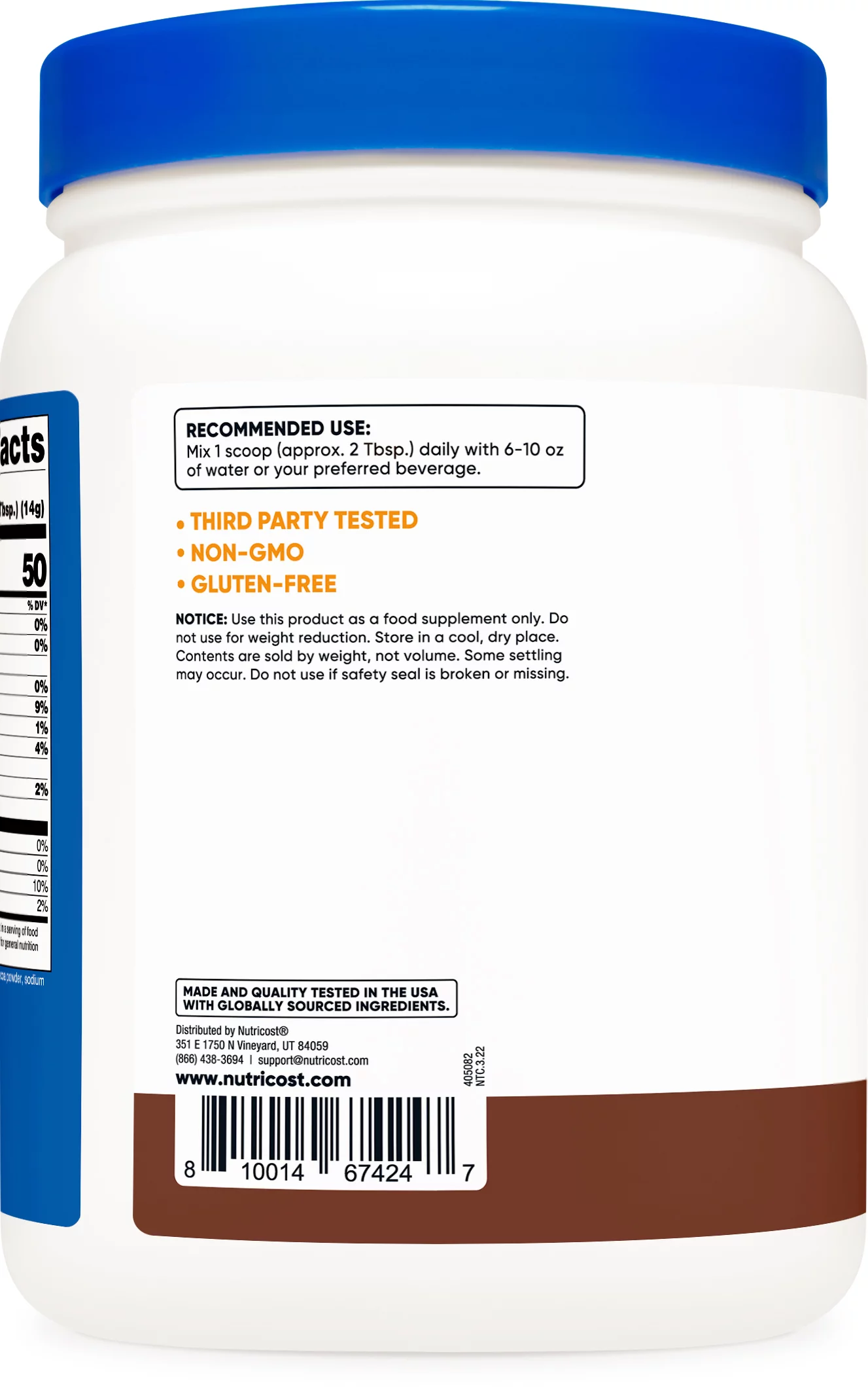 Nutricost Soy Protein Powder, 1 lb Chocolate, Vegetarian, Non-GMO & Gluten Free