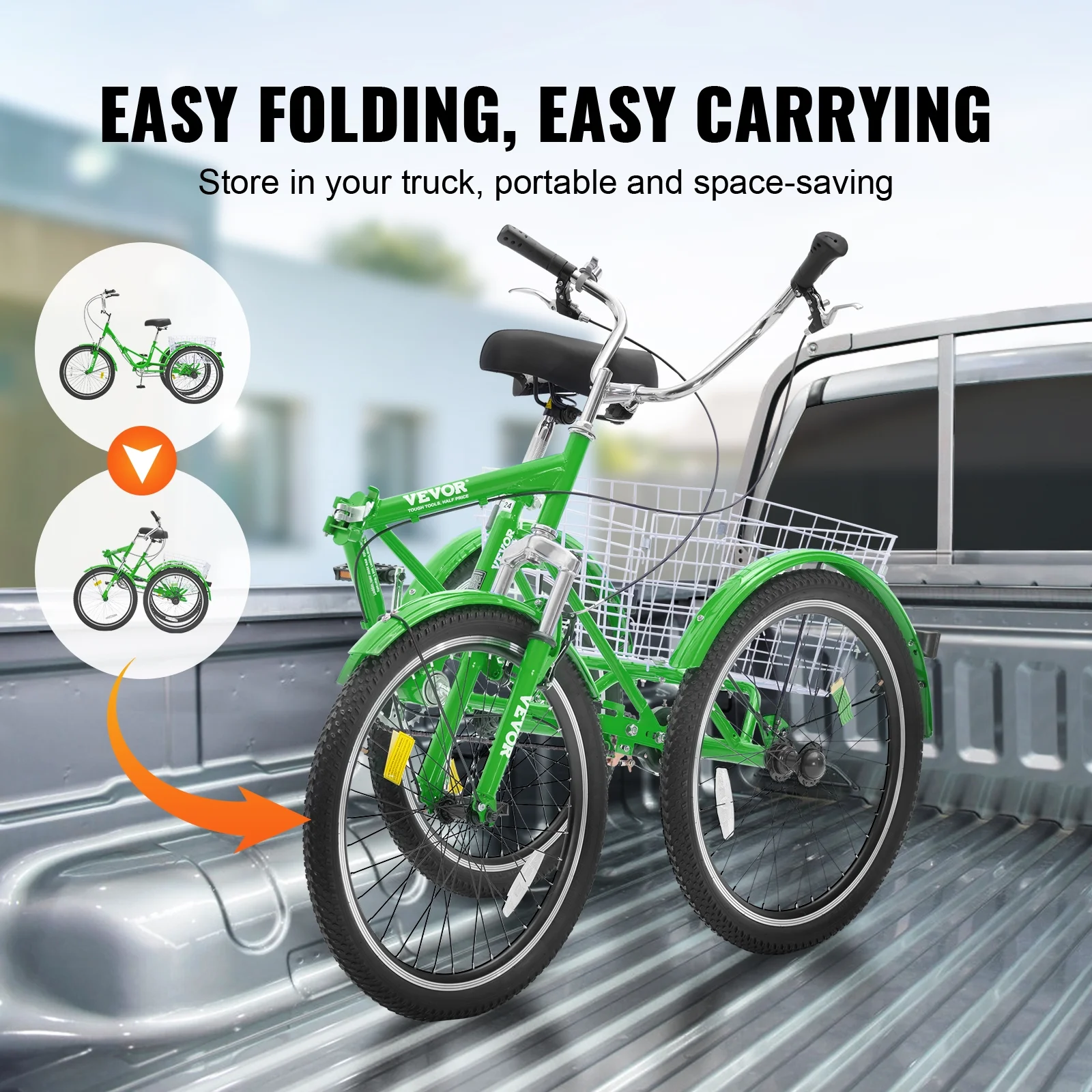 SKYSHALO Folding Adult Tricycle 24