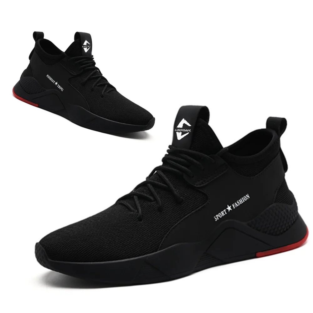 CORANSBER Steel Toe Safety Shoes for Men Women Work Sneakers Breathable Lightweight Industrial & Construction Shoe