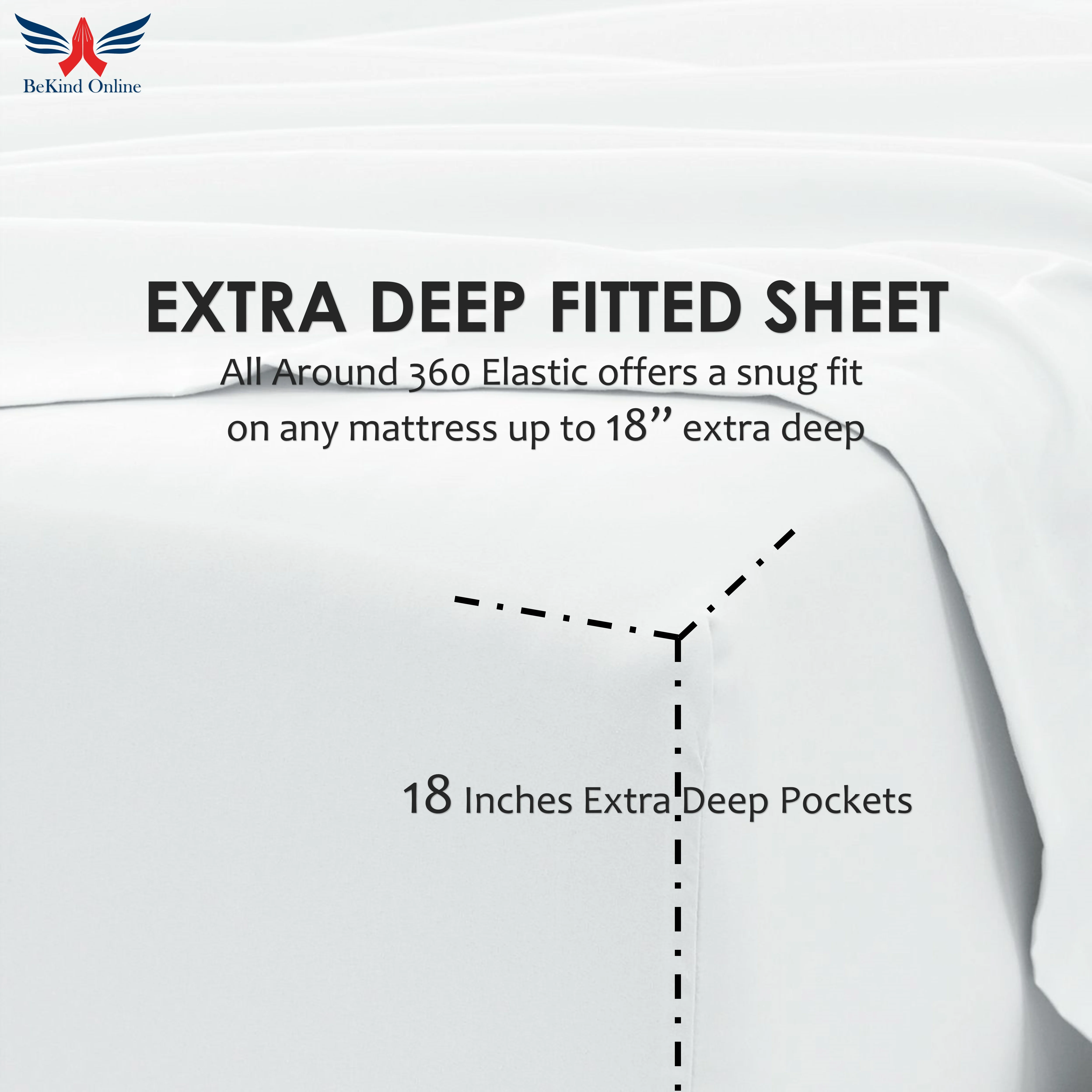 6-PC Queen Sheet Set - (Extra Pillowcases, Fitted Sheet & Flat Sheet) 1000-Thread-Count 100% Egyptian Cotton, Soft Breathable - Long Staple 1000TC Cotton, 18-Inches Deep Pockets - White