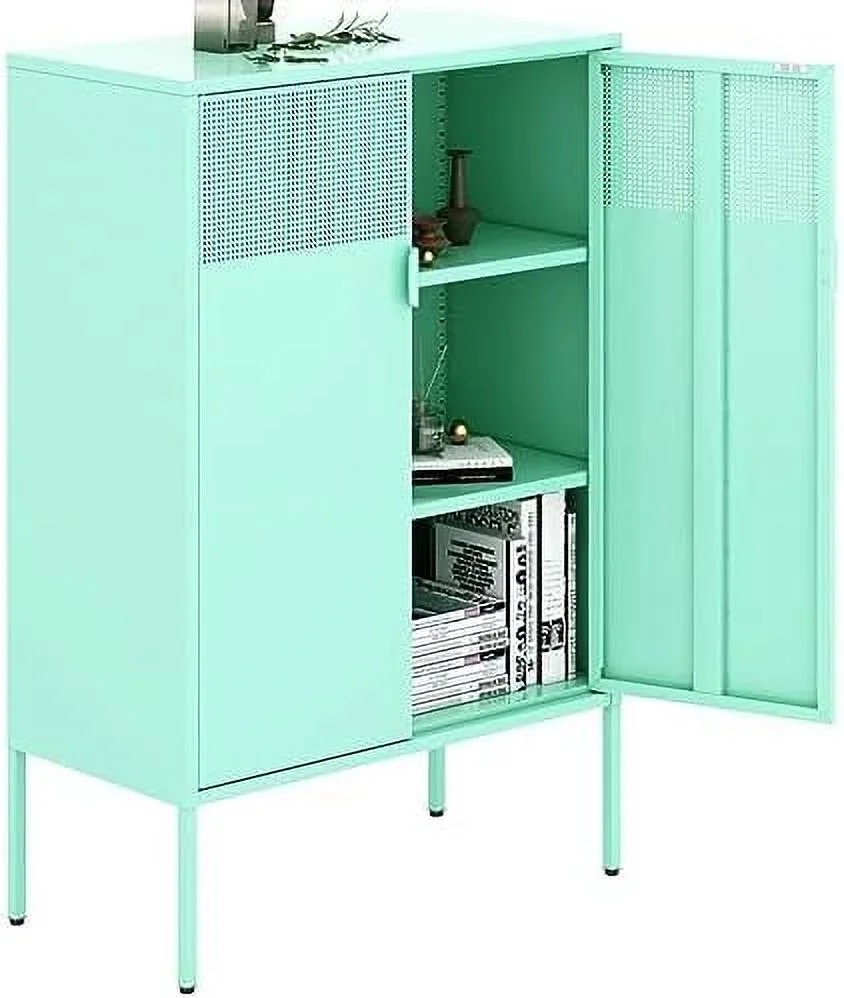 ZWNLKQG Orange Metal Cabinet Metal Locker  Cabinet with Doors and Shelves 3-Tier Office Cabinet Metal  Cabinet Sideboard Liquor Cabinet for Home Office Kitchen Coffee