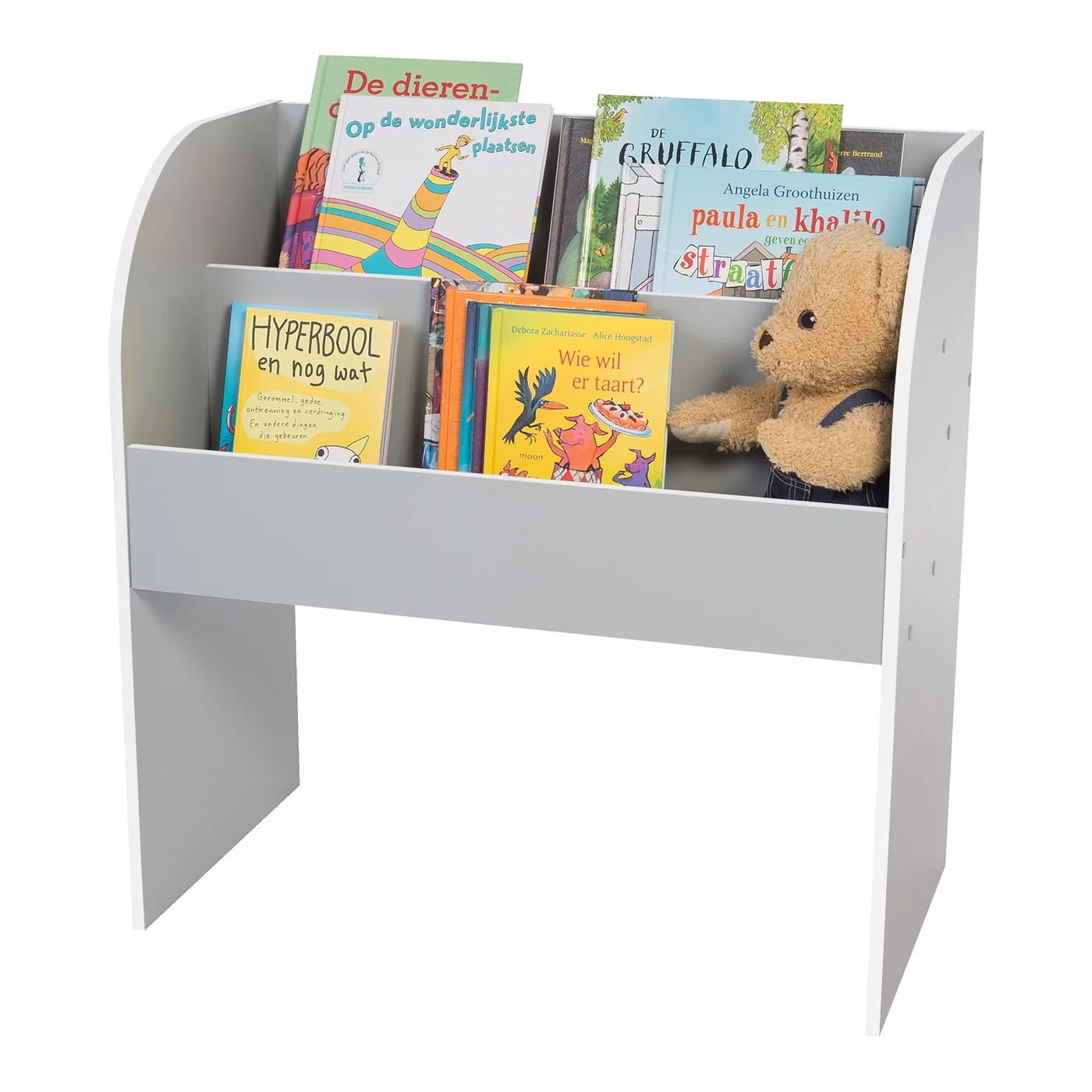IRIS USA 2-Tier Kid's Wooden Bookshelf, Gray