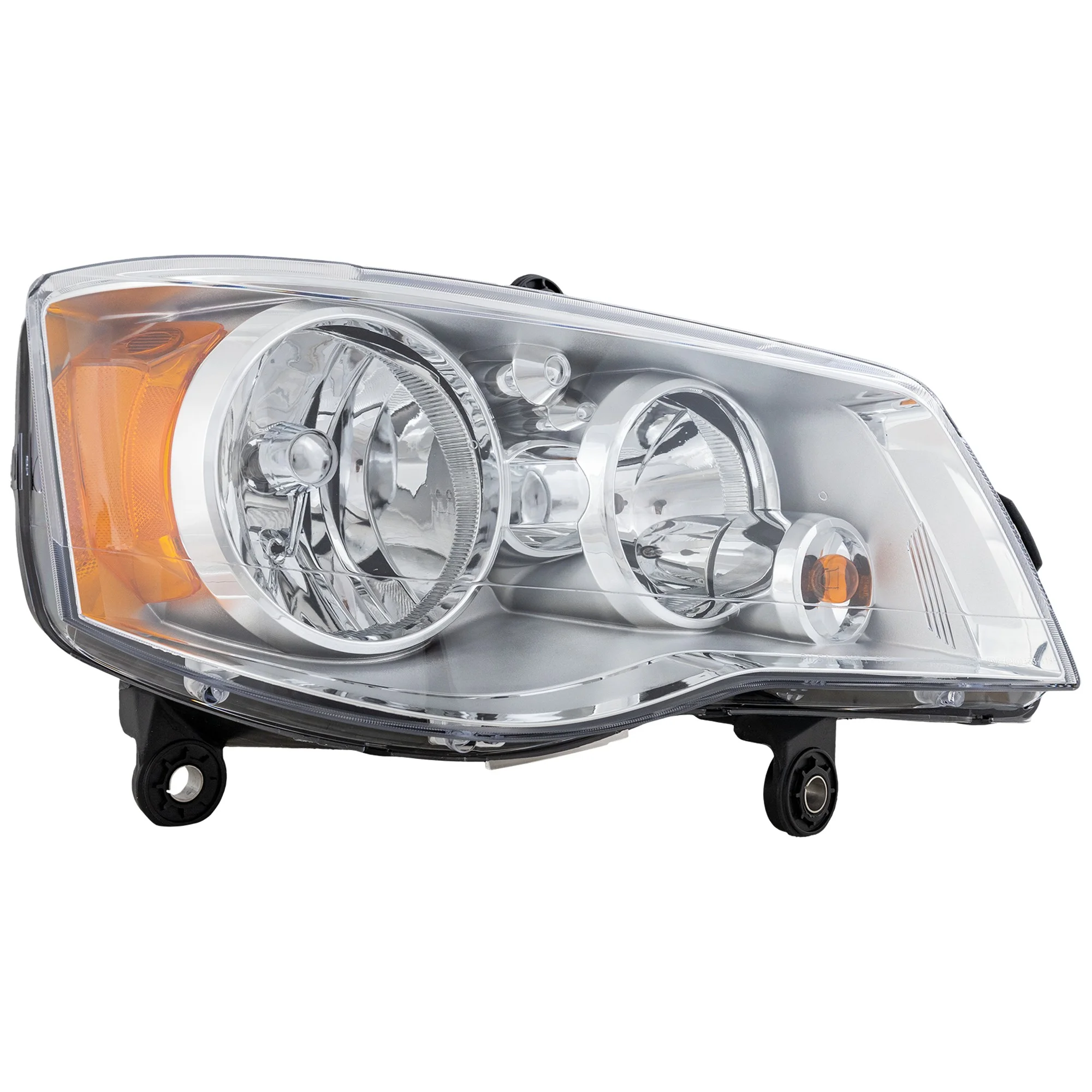 Headlight Compatible with DODGE GRAND CARAVAN 11-18/TOWN AND COUNTRY 08-16 RH Assembly Halogen Chrome Interior