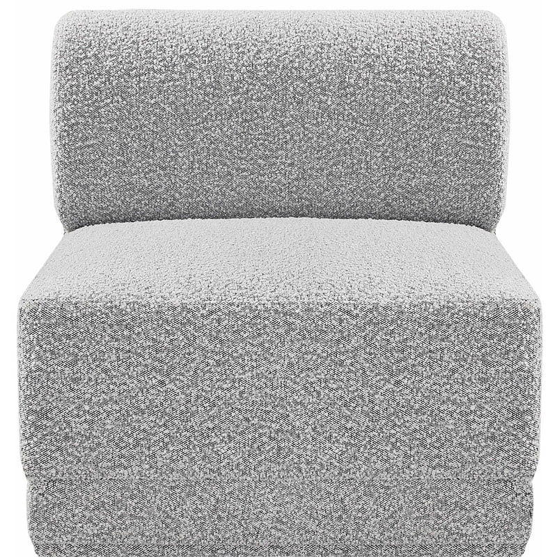 Meridian Furniture Ollie Grey Boucle Fabric Armless
