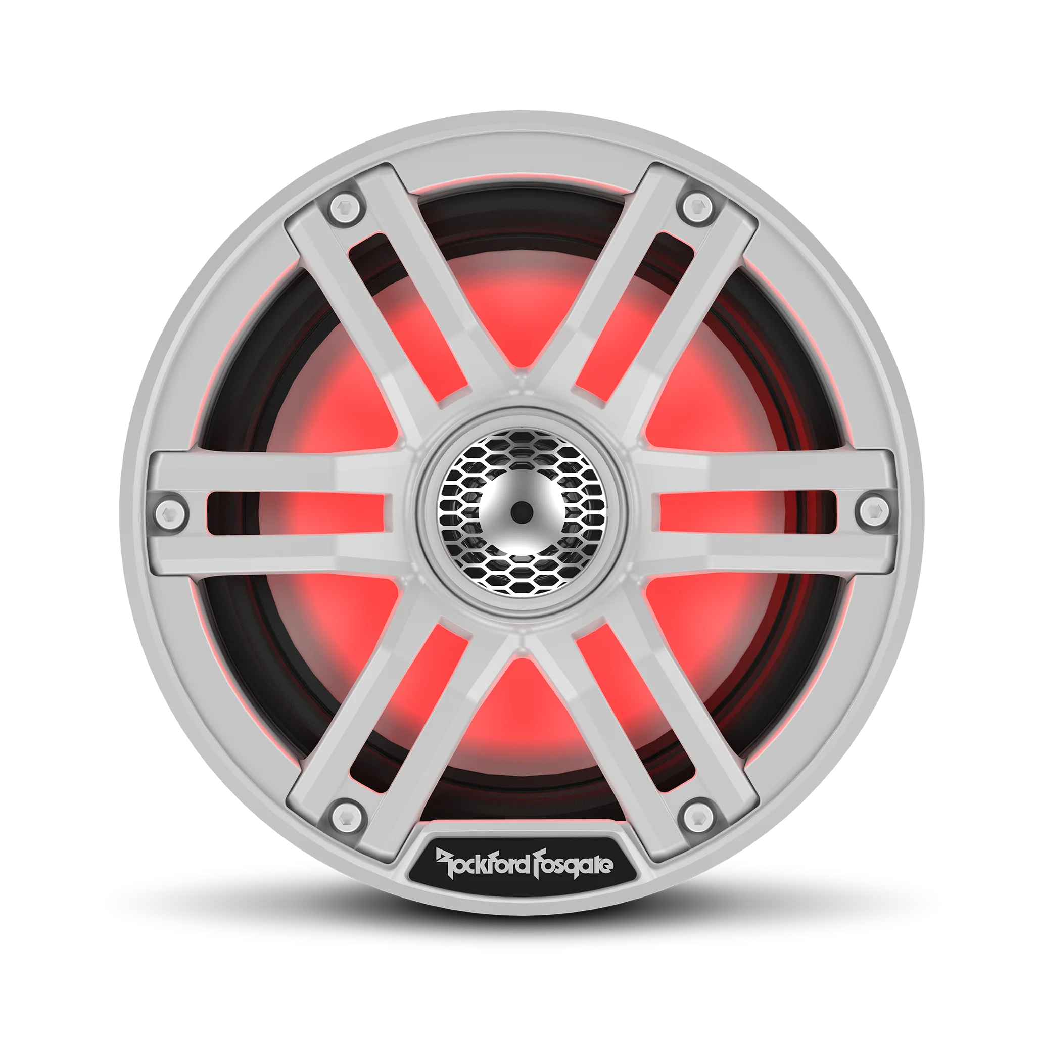 Rockford Fosgate M2-65 Color Optix 6.5” 2-Way Coaxial Multicolor LED Lighted Marine Speakers - White / Stainless (Pair)