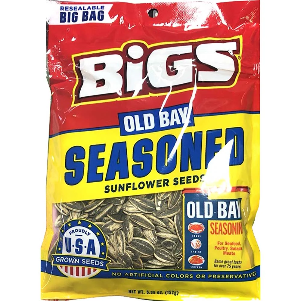 Bigs Old Bay Catch of the Day Seasoned Sunflower Seeds, 5.35 Ounce -- 12 per case.