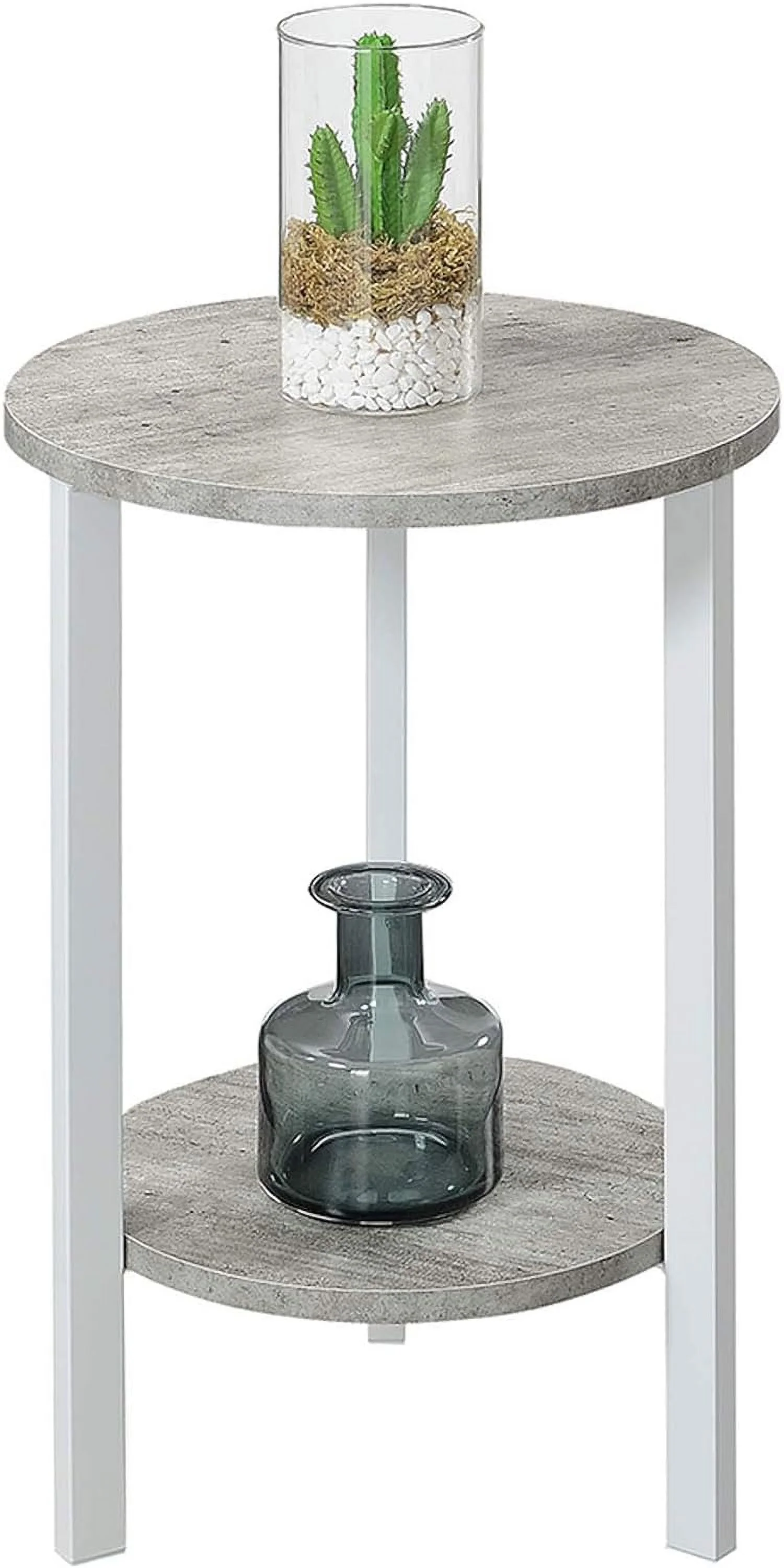 Graystone 31 Inch 2 Tier Plant Stand, Faux Birch/White