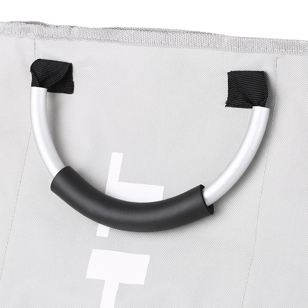3-Section Large Foldable Oxford Laundry Basket Bag Dirty Clothes Storage Bag Organizer with Aluminum Handles