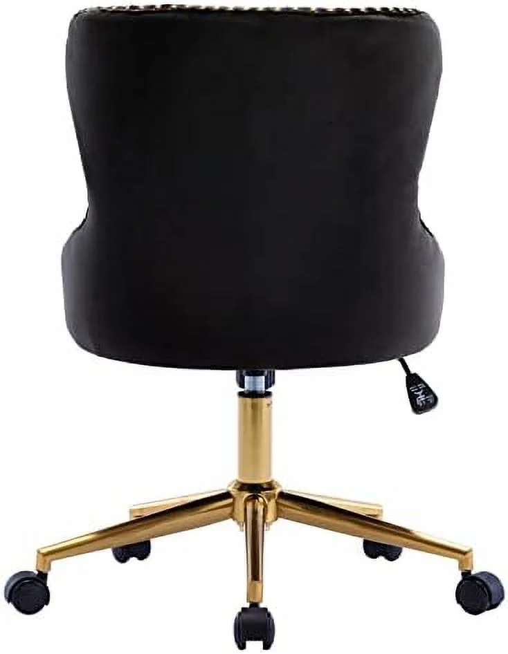 SJOINGB Duhome  Office Chair Desk Chair Mid-Back with Gold Base Height Adjustable Dark Grey