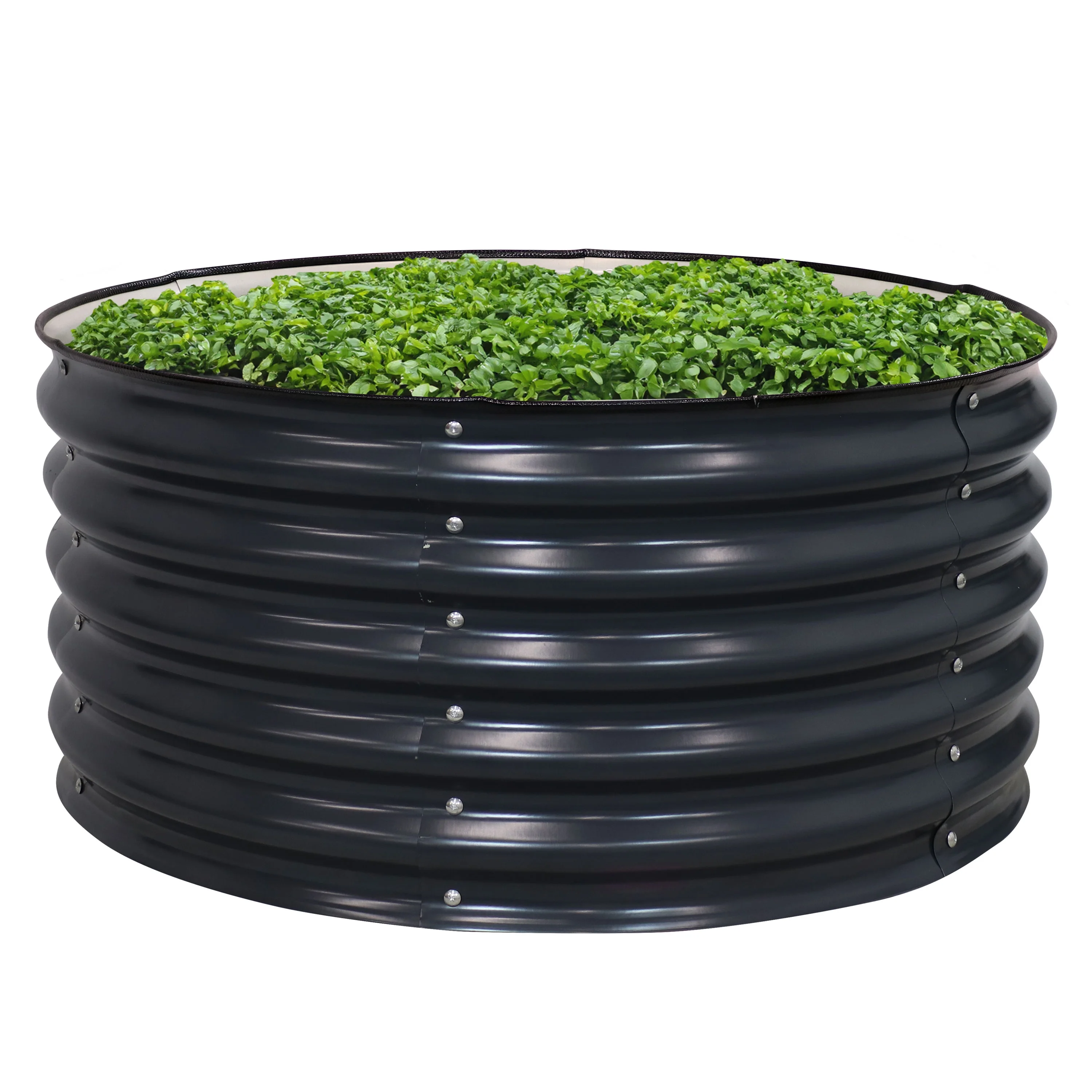 Sunnydaze Galvalume Steel Round Raised Garden Bed - 17.25