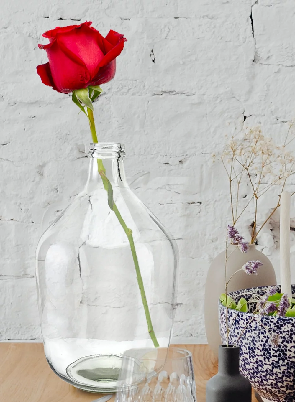 Serene Spaces Living Big Glass Bottle Vase, 9.25